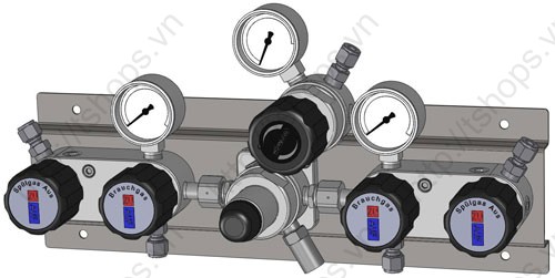 Gas supply panel HP 241 Frontline dual stage with manual changeover