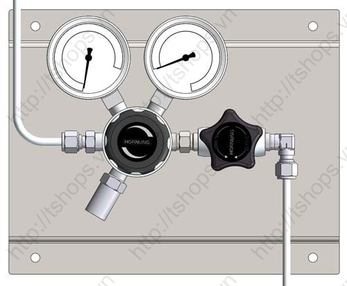 Gas supply panel HP 201 dual stage with process gas shut-off valve