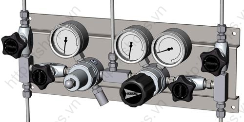Gas supply panel HP 222 single stage with automatic changeover system and internal purge system