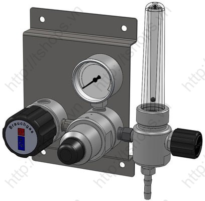 Point of use regulator HP 456 Frontline Wall mounting with flowmeter (Expandable)
