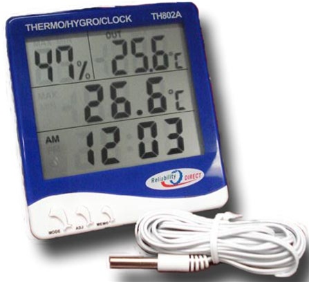  Reliability Direct TH802A Indoor/Outdoor Digital Hygro-Thermometer