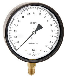 Precision test gauges with Bourdon tube in industry and stainless steel version