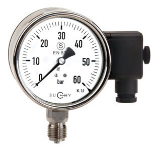 Test Pressure  gauge with  Bourdon tube  and integrated  pressure sensor SMR 36 NS 100, 160