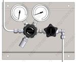 Gas supply panel HP 201 dual stage with process gas shut-off valve