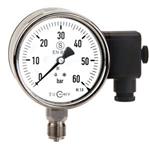 Test Pressure  gauge with  Bourdon tube  and integrated  pressure sensor SMR 36 NS 100, 160